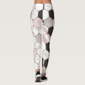 Modern Geometric Marble Hexagon Pattern Leggings (Achterkant)
