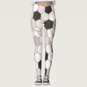 Modern Geometric Marble Hexagon Pattern Leggings (Voorkant)