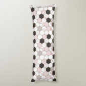 Modern Geometric Marble Hexagon Pattern Lichaamskussen (Achterkant (Verticaal))