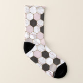 Modern Geometric Marble Hexagon Pattern Sokken (Links binnenkant)