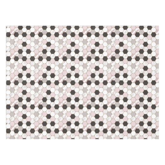 Modern Geometric Marble Hexagon Pattern Tafelkleed (Voorkant (Horizontaal))