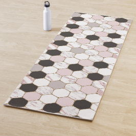 Modern Geometric Marble Hexagon Pattern Yogamat