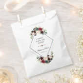 Modern Geometric Merlot Navy Blue Floral DANK JE Bedankzakje (Geknipt)