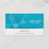 Modern Geometric met Blue Triangles Visitekaartje (Achterkant)