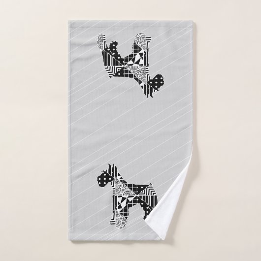 Modern Geometric Miniature Schnauzer Bad Handdoek (Handdoek)