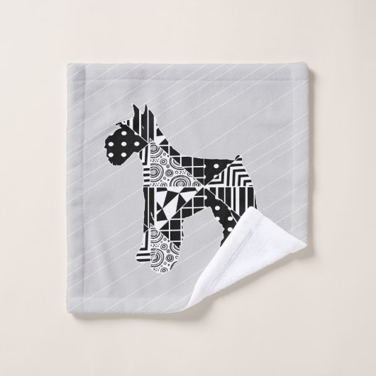 Modern Geometric Miniature Schnauzer Bad Handdoek (Wasdoekje)