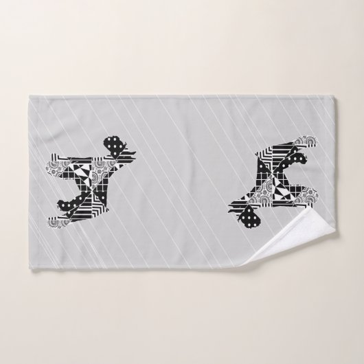 Modern Geometric Miniature Schnauzer Bad Handdoek (Handdoek)