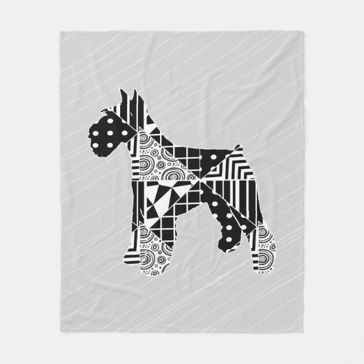 Modern Geometric Miniature Schnauzer Fleece Deken (Voorkant)