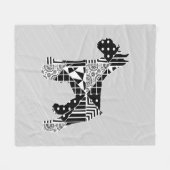 Modern Geometric Miniature Schnauzer Fleece Deken (Voorkant (Horizontaal))