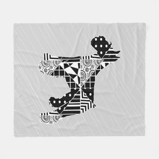 Modern Geometric Miniature Schnauzer Fleece Deken (Voorkant (Horizontaal))