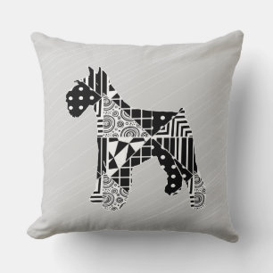 Modern Geometric Miniature Schnauzer Kussen