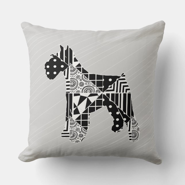 Modern Geometric Miniature Schnauzer Kussen (Voorkant)
