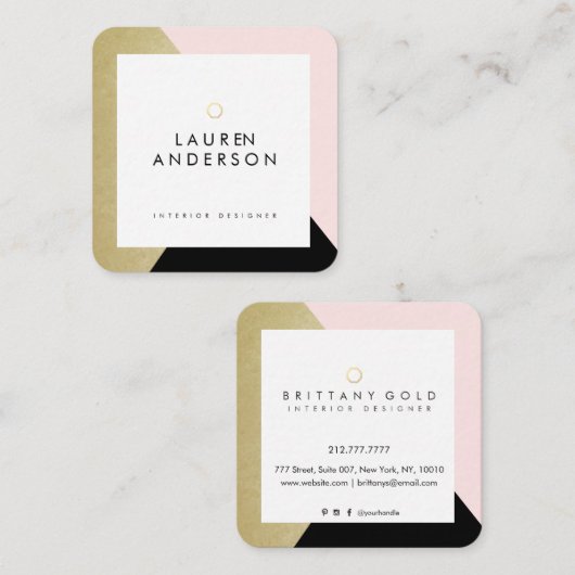 Modern Geometric Minimalist Designer Visitekaartje (Voorkant / Achterkant)