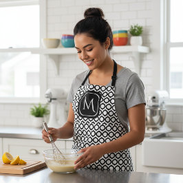 Modern Geometric Monogram Black White Schort