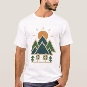 Modern Geometric Mountains Adventure T-shirt | Min (Voorkant)