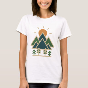 Modern Geometric Mountains Adventure T-shirt   Min