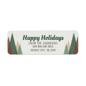 Modern Geometric Mountains Holiday Adres Etiket (Voorkant)