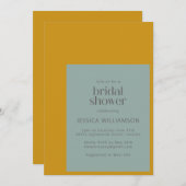 Modern Geometric Mustard and Sage Vrijgezellenfees Kaart (Voorkant / Achterkant)