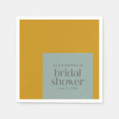 Modern Geometric Mustard Sage Vrijgezellenfeest Servet (Voorkant)