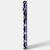 Modern Geometric Navy Blue White Pattern Monogram Case-Mate iPhone Case (Achterkant / Links)