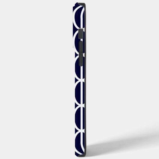 Modern Geometric Navy Blue White Pattern Monogram Case-Mate iPhone Case (Achterkant / Links)