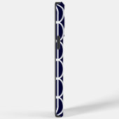 Modern Geometric Navy Blue White Pattern Monogram Case-Mate iPhone Case (Achterkant / Rechts)