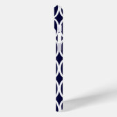Modern Geometric Navy Blue White Pattern Monogram Case-Mate iPhone Case (Achterkant / Links)