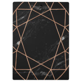 Modern Geometric op Black Marble Kijk Klembord (Achterkant)