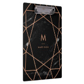 Modern Geometric op Black Marble Kijk Klembord (Rechts)