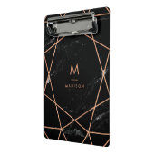 Modern Geometric op Black Marble Kijk Mini Klembord (Angled2)