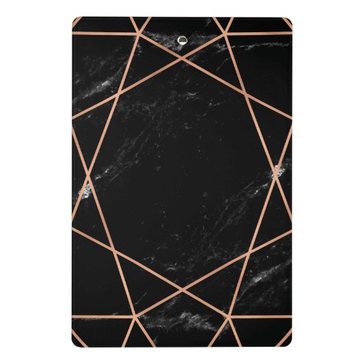 Modern Geometric op Black Marble Kijk Mini Klembord (Achterkant)