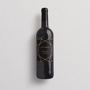 Modern Geometric op Black Wijn Etiket