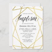 Modern Geometric op White Baptism | Faux Gold Kijk Kaart (Voorkant)