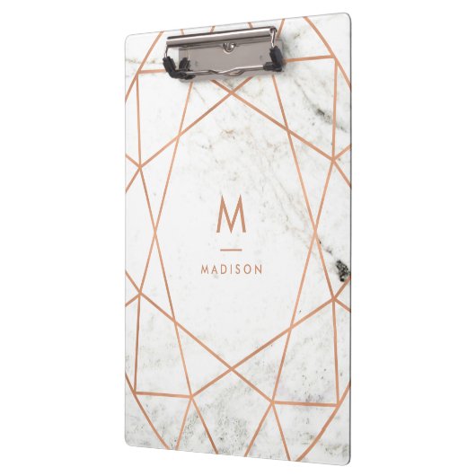 Modern Geometric op White Marble Klembord (Links)