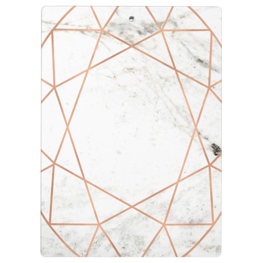 Modern Geometric op White Marble Klembord (Achterkant)