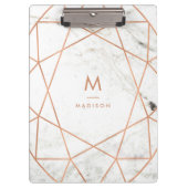 Modern Geometric op White Marble Klembord (Voorkant)