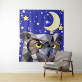 Modern Geometric Owl & Night Sky Wandkleed (In situ)