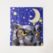 Modern Geometric Owl & Night Sky Wandkleed (Voorkant)
