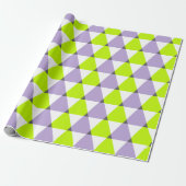 Modern Geometric Paars Green Triangles Pattern Cadeaupapier (Uitgerold)