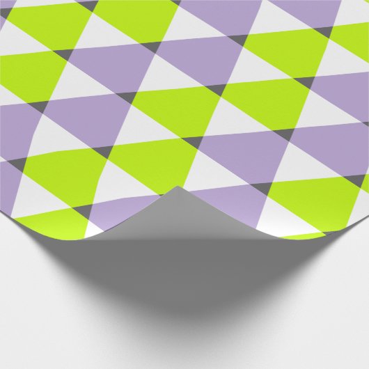Modern Geometric Paars Green Triangles Pattern Cadeaupapier (Hoek)