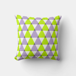 Modern Geometric Paars Green Triangles Pattern Kussen