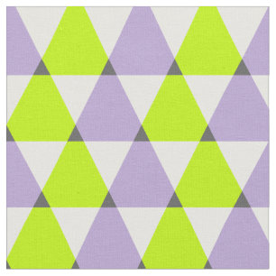 Modern Geometric Paars Green Triangles Pattern Stof