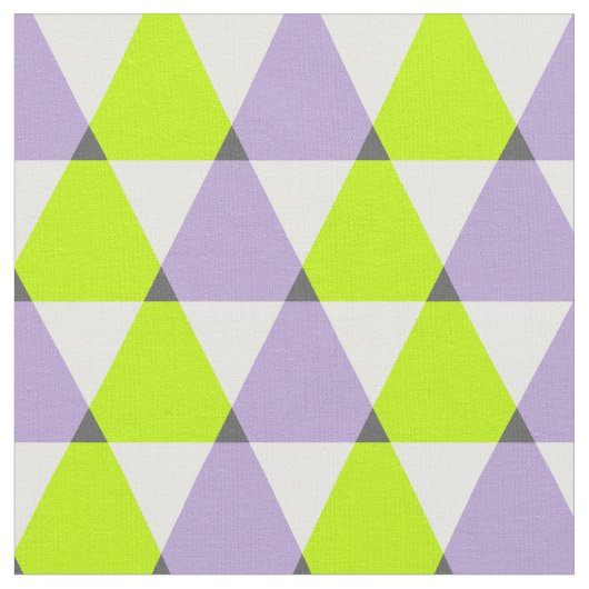 Modern Geometric Paars Green Triangles Pattern Stof (Close Up)