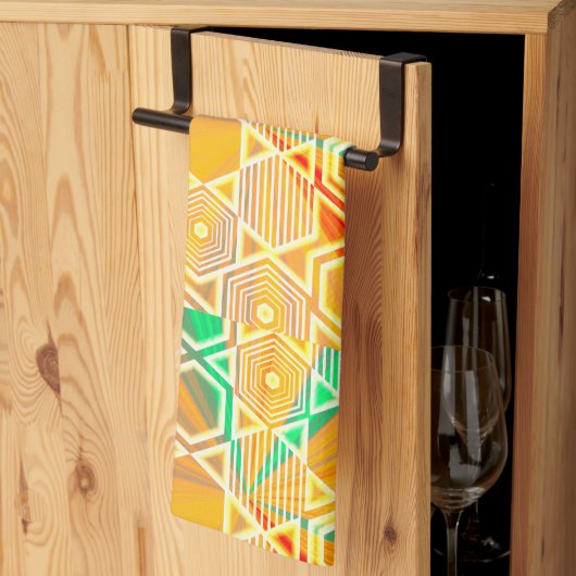 Modern Geometric Pastel Vintage Kitchen Towel Theedoek (Derde Gevouwen)