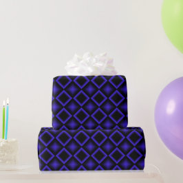 Modern Geometric Pattern Blue and Black Birthday Cadeaupapier