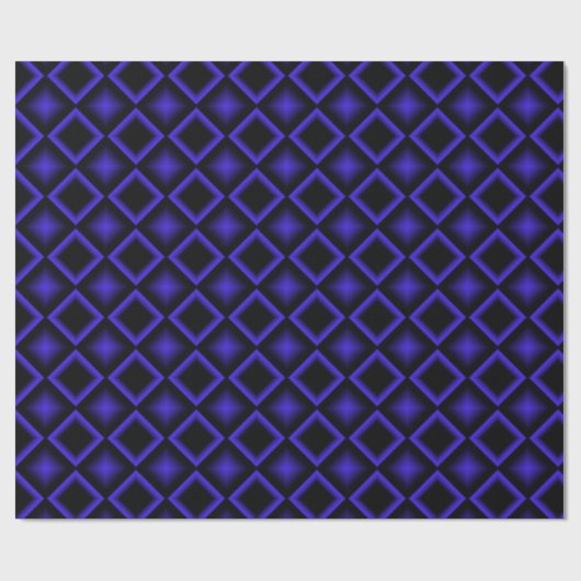 Modern Geometric Pattern Blue and Black Birthday Cadeaupapier (Vlak)