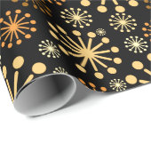 Modern geometric pattern elegant black and gold cadeaupapier (Rol Hoek)
