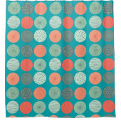 Modern Geometric Pattern Mint Green Sinaasappel Douchegordijn (Voorkant)