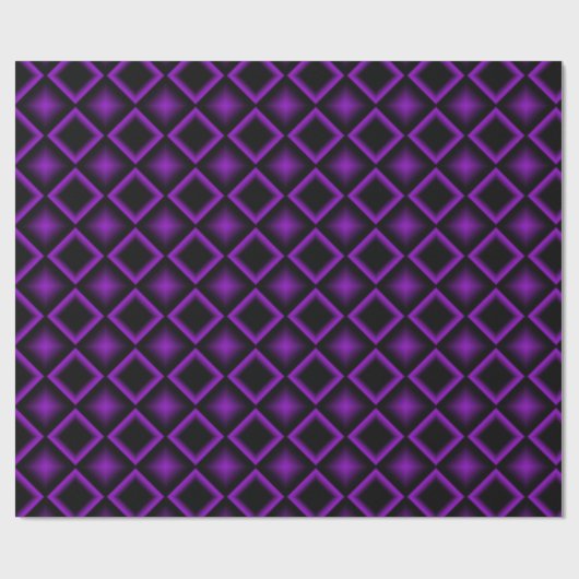 Modern Geometric Pattern Purple and Black Birthday Cadeaupapier (Vlak)