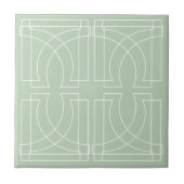 Modern Geometric Pattern Sage Green Tegeltje (Voorkant)